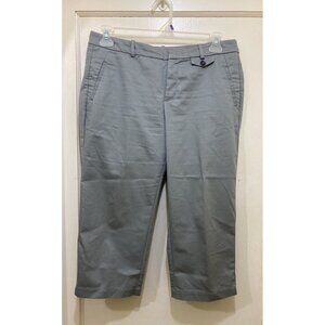 DOCKERS Womens Pants Size 10 Gray Cotton Blend Capri Cropped Vents Casual Office